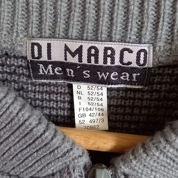 Size 46-48 PittoPit 25¾ Vintage Di Marco Zip Up Patterned Cardigan - Picture 5 of 6